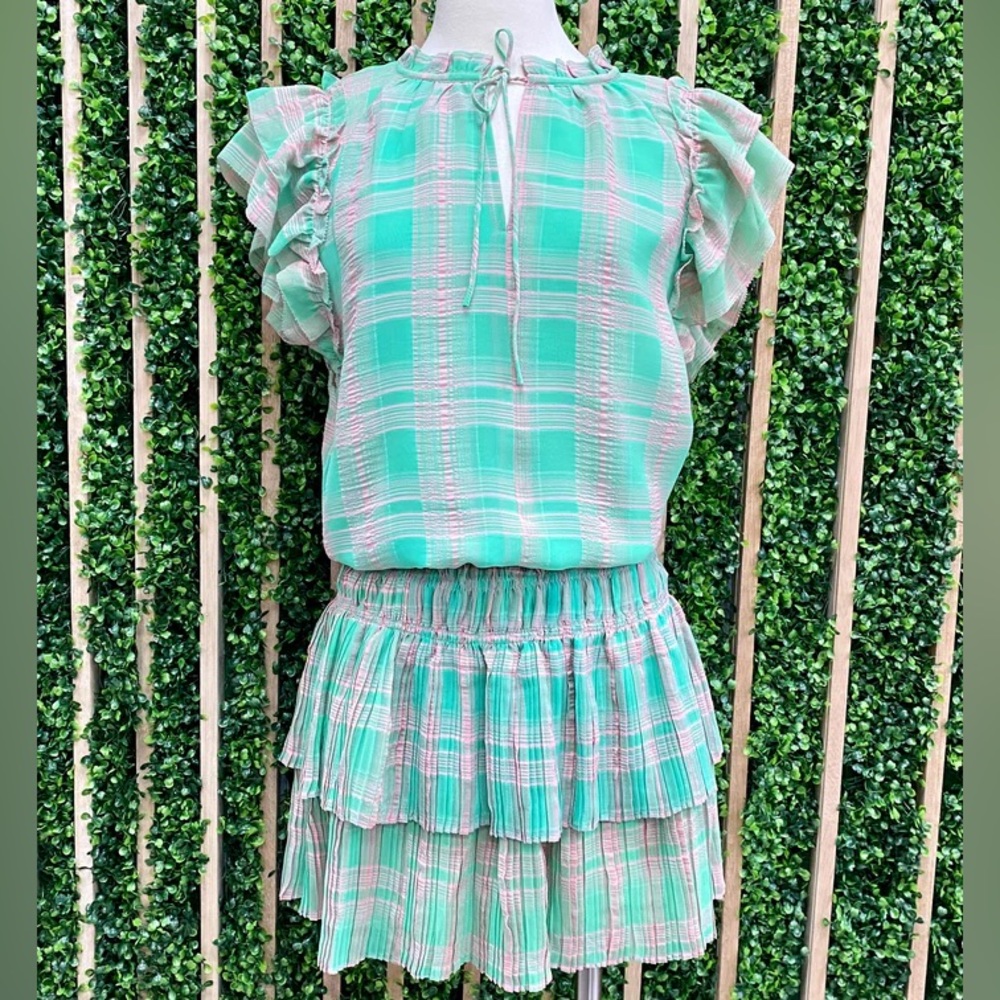 Current Air Pink/Green Plaid Mini Dress (NWT)